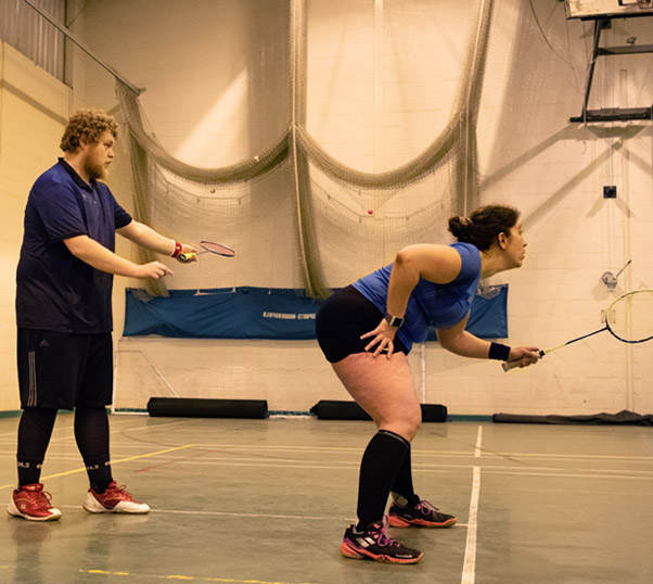 Playing mixed badminton at R.W.P badminton club in Bristol